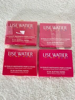 Lise Watier 4 Pack Oil Blotting Papers Refill Mineral Compact Powder Face